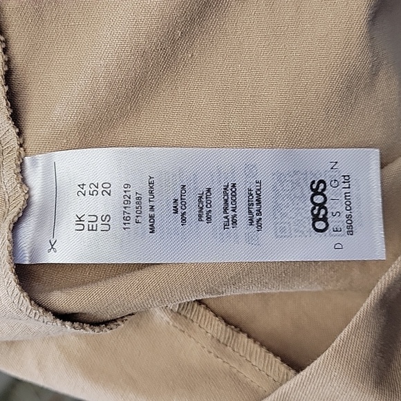 ASOS Zip Front Cargo/Utility Kahki Colored Skirt 100% Cotton Size 20 - Picture 9 of 9